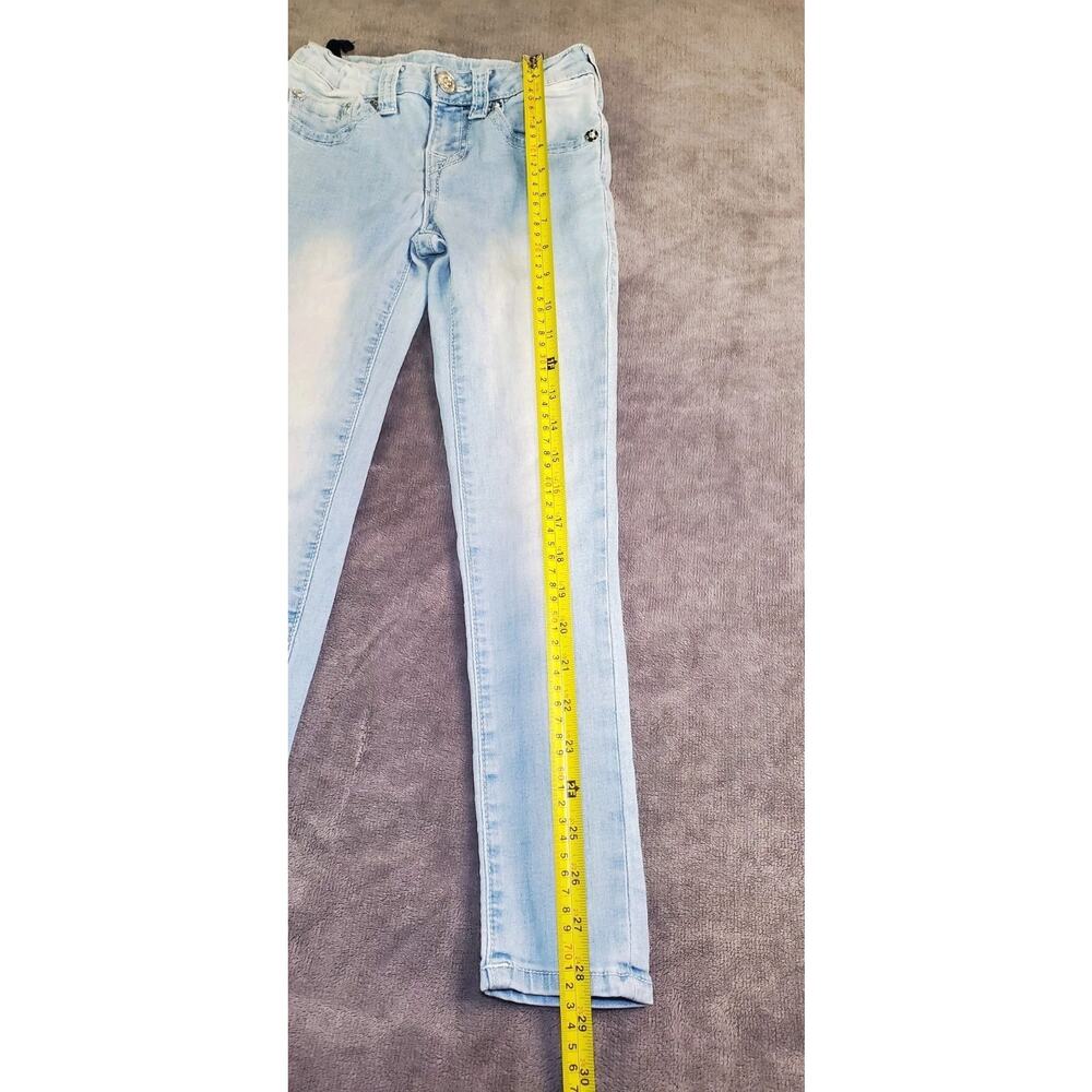 True Religion Girls Sz 7 Halle Mid-Rise Super Skinny Denim Jeans C1-203 - Picture 2 of 12